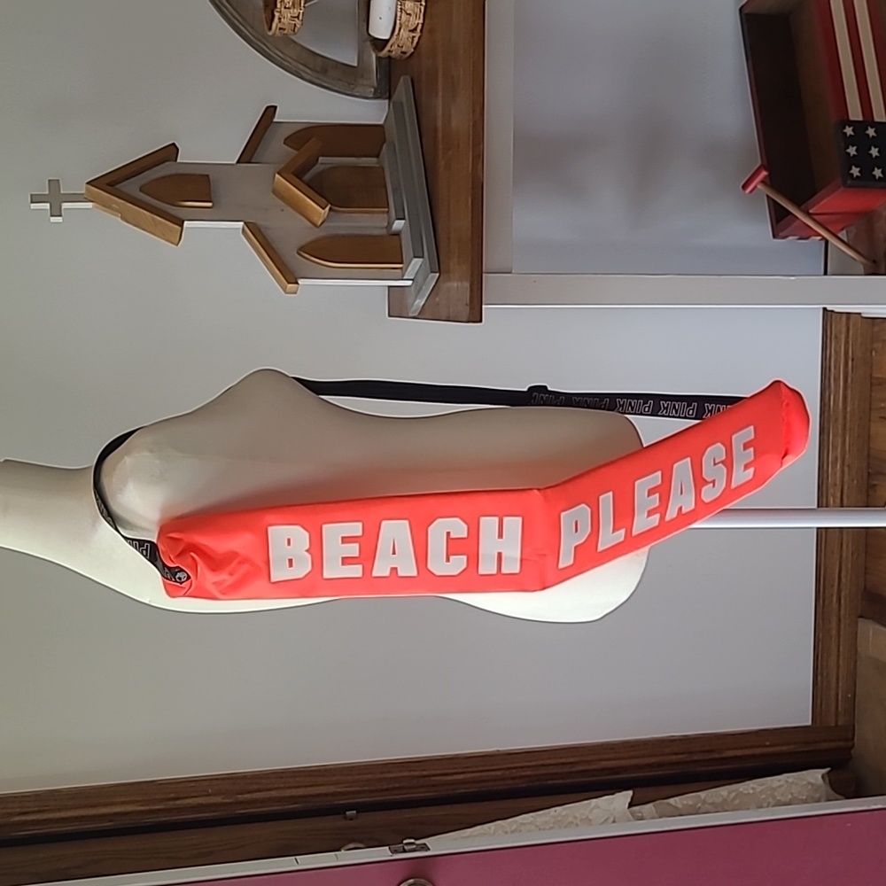 Victoria's Secret PINK insulated 6 can drink holder sling tote "Beach Pl…
